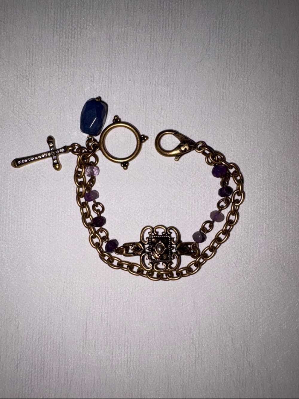 Lucky Brand Gold-Tone Bracelet with Purple and Blue Accents